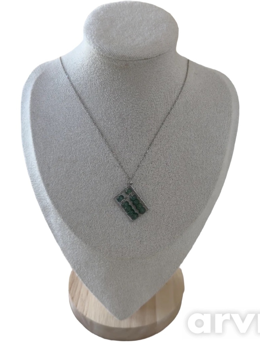Certified Grade A Blue Water Jade Abacus Pendant